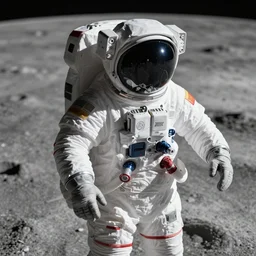 astronaut on the moon, in the style of supercell, 8 k, shallow depth of field, intricate detail, 3 d render,