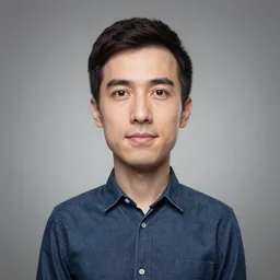 Stock Photo of a man with a giant, oversized head