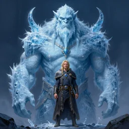 north mythology concept art portrait painting of ice gigant ymir the ancestor of all giants by james gurney and alix branwyn and leesha hannigan, trending on artstation, detailed