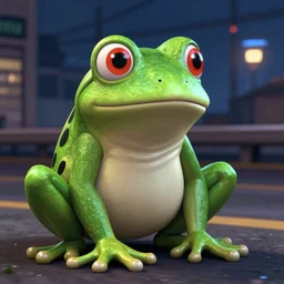 a frog in gta san andreas, cinematic shot, 4 k, night time