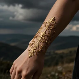 an forearm with an intricate baroque ornament