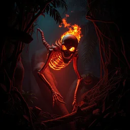 highly detailed realistic photo of bonefire in dark night jungle, vibrant colors, award winning masterpiece photography, hyper realistic, concept art, 8 k detail post - processing