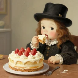 fnafs eating cakes painted by rembrandt, detailed digital art, trending on Artstation