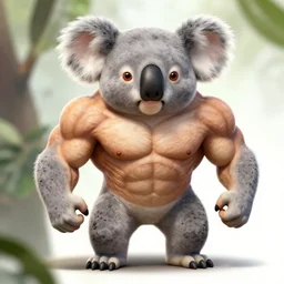 muscular anthropomorphic koala