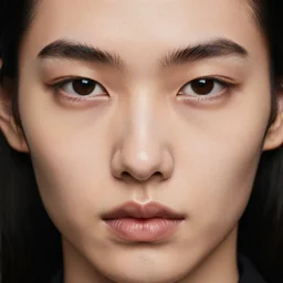 close up of face from a fashion model with edgy black Thierry Mugler dress in circuit style, official Thierry Mugler editorial,  fall-winter 2015-2016, highly detailed