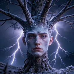 lightning thunder striking a tree at night, art by artgerm, wlop, loish, ilya kuvshinov, 8 k realistic, hyperdetailed, beautiful lighting, detailed background, depth of field, symmetrical face, frostbite 3 engine, cryengine
