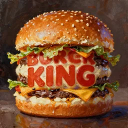 oil painting of a burger king