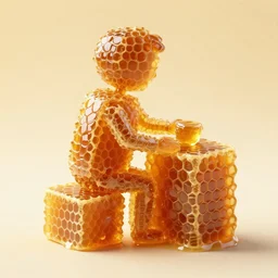 a man made of honeycombs