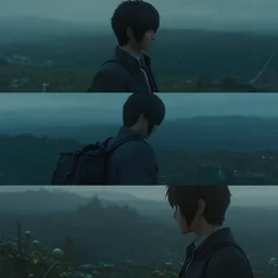 Movie still from square enix cinematic game trailer, melancholy colors