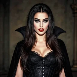 candid photo of mia khalifa as a gothic vampire in the 1 9 9 0 s