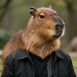 a picture of gordon freeman, but his head is replaced with the head of a capybara