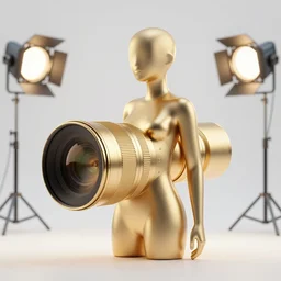 complex 3 d render, ultra detailed, beautiful natural light, studio lights, rim light, white studio, fascinating female, 1 5 0 mm lens, futuristic golden outfit with black head piece, lobster sunglasses, solarpunk, elegant, hyper realistic, ultra detailed, octane render, h. r. giger style, volumetric lighting, 8 k post - production