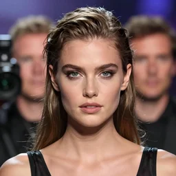 a highly detailed cinematic headshot portrait color photograph of isabelle mathers at the victoria secret fashion show,, ultra realistic, depth, beautiful lighting, by richard avedon and annie leibovitz and arnold newman, photorealistic, hyperrealistic, octane, epic composition, hasselblad camera, 5 0 mm, sharp focus, perfect facial symmetry