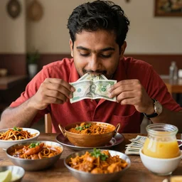 indian food eating money