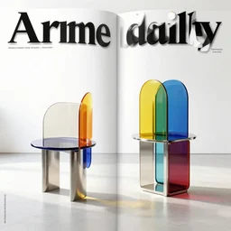 furniture design, stainless steel and color glass, trending on frame magazine, trending on archidaily, bright light enviroment, contemporary art and sculpture style, trending on artstation, octane rendering, like art gallery