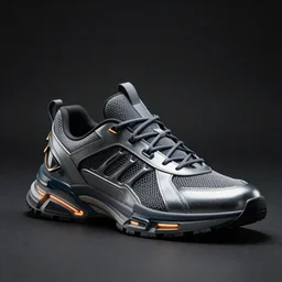 a very futurestic sneaker in dark background