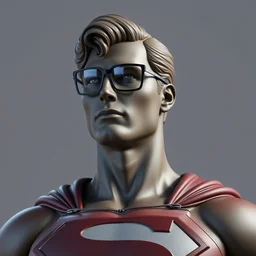 statue of superman by michelangelo bust with glasses, 3 d model, octane rendered, unreal engine