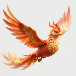 cute flying phoenix, sparkling bird eyes, embers in her bird eyes, shining phoenix eyes, sharp features, flowing fiery feathers, highly detailed, digital painting, artstation, concept art, smooth, sharp focus, beautiful feathers, expressive eyes, illustration, phoenix art by Artgerm and greg rutkowski