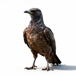 battle-worn thunderbird, cinematic studio photo, full body, standing, isolated on a pure white background, centered, whole figure in frame, sharp focus, studio lighting