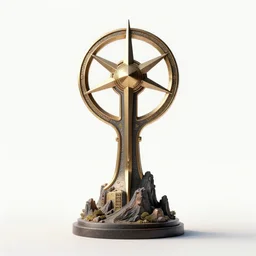 futuristic holy grail, stylized 3d render, isolated on a pure white background, centered, entire object in frame, sharp focus, soft studio lighting
