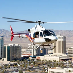 helicopter flying over las vegas