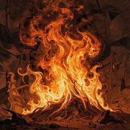 stylized flames by Gustave Dore