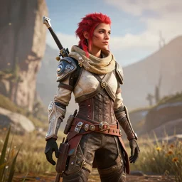 a beautiful photo of hannah hoekstra as aloy in horizon forbidden west