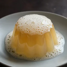 delicious honey translucent foamy lime pudding, food blog photo