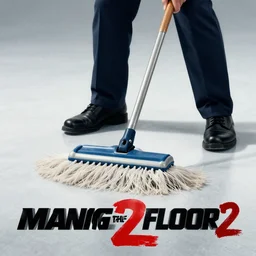 poster of the action movie : mopping the floor 2, photorealistic, ultra high detail, 8 k
