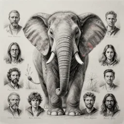 highly detailed vfx portrait of a character of a elephant monster stephen bliss, chalk, unrealengine, greg rutkowski, loish, rhads, beeple, chalk, makoto shinkai and lois van baarle, ilya kuvshinov, rossdraws, tom bagshaw, basil gogos