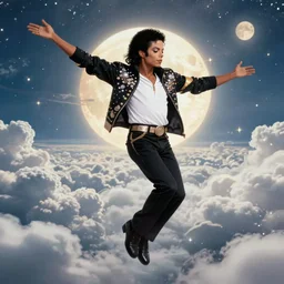 highly detailed film still of Michael Jackson in heaven, 8k, hd, hyperdetailed, award winning cinematography