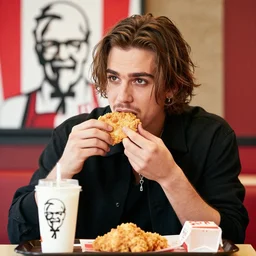 paparazzi photo of jeffree star eating at kfc
