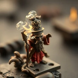 detailed miniature voodoo shaman king smoking made of silicone shaders, isometric, 1 0 0 mm, studio lighting, by pocoyo style, centered margin, hyperrealistic