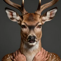 head and shoulders masterpiece portrait of gal gadot as a deer, detailed, artstation, concept art, donato giancola, joseph christian leyendecker, wlop, boris vallejo, stron eyes, highest resolution, extremely detailed beautiful, establishing shot, artistic, hyperrealistic, beautiful face, enhanced hands, octane render