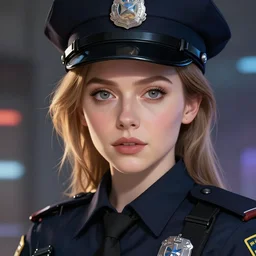 anime key visual of elizabeth olsen police officer, cyberpunk, futuristic, stunning features, perfect face!!, high detailed face, digital painting, artstation, smooth, soft focus, illustration, art by artgerm and greg rutkowski and alphonse mucha