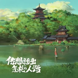beautiful ancient chinese landscape scenery by miyazaki, anime poster, cel shaded