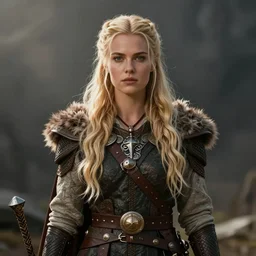 beautiful viking woman, blonde, tall, d & d, concept art, fantasy. in the style of steve argyle