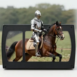 a high - quality vhs video from 1 9 8 7 of a knight riding a horse