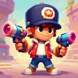 brawlstars 1 9 5 0 s era bowler hat schoolkid raygun character, intricate, digital painting by akihiko yoshida and paul chambers, beautiful