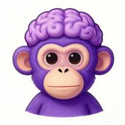 a chill frontal portait drawing of a small cute purple monkey with a crazybrain cap by inio, beeple and james jean, aya takano color style, trippy, 8 k, super detailed, night sky, digital art, digital painting, clean