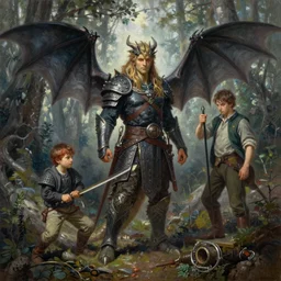 beautiful oil painting of a dragonborn ranger from dungeons and dragons in the forest by artgerm and greg rutkowski and thomas kinkade