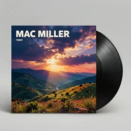 a Vinyl cover for an album by rapper mac miller, creative, colorful