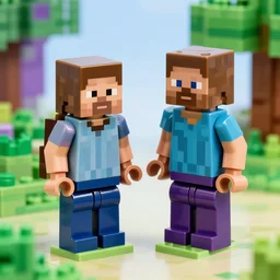 a minecraft lego toy of the warden and deep dark biome