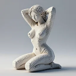 sensual sculpture made of tetris, octane render, trending on artstation