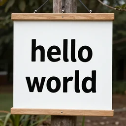 a sign that says \'hello world\'