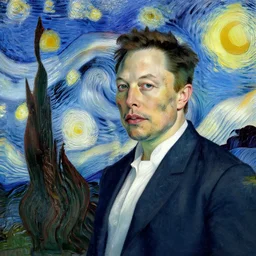 elon musk by van gogh