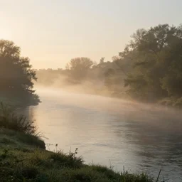 early morning fog on a river by justin minns, landscape photography beautiful light
