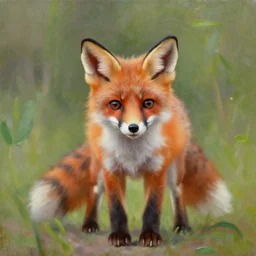 little curious fox on the prowl oil painting victo ngai