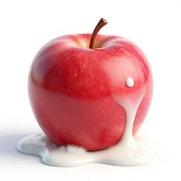 apple made of wool cotton melting, octane render, 8 k, highly detailed, white background