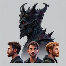 3 d render of dark cosmic king with profile picture by luis toledo and alex grey and beeple, neosurrealism. digital art, pixel art, concept art, octane render, trending on cgsociety, trending on artstation